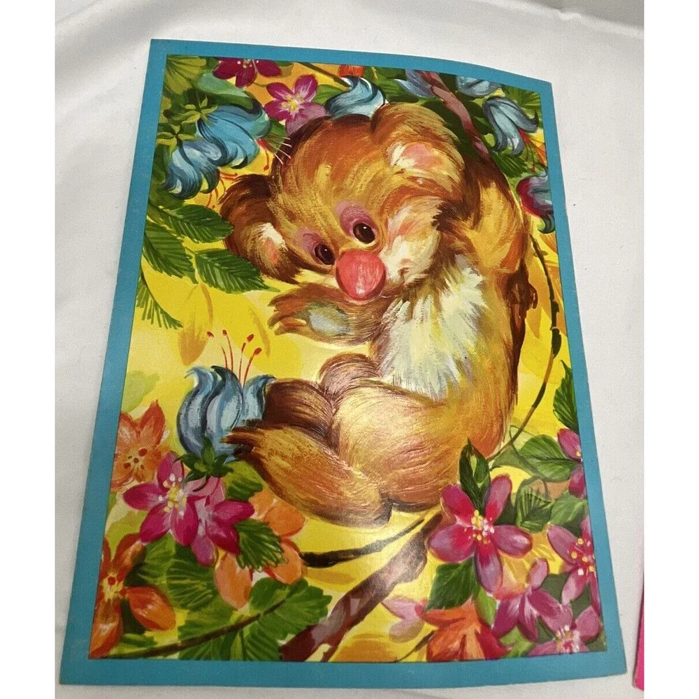 Vintage 2 Quality Crest The Safari Set Get Well Greeting cards RARE